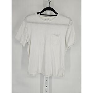 Medicine Womens Sz M Crew Neck Short Sleeve T Shirt White w/ Pocket